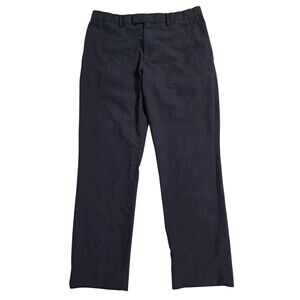 Banana Republic Men's 32x30  Performance Blue Patterned Plaid Dress Slacks Pants